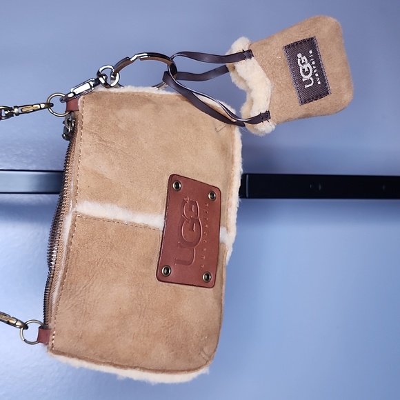 UGG Handbags - UGG Australia Suede Leather Sheepskin Clutch Purse